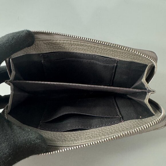 All Saint Fetch Green Leather Zip-Around Long Wallet - Picture 10 of 14